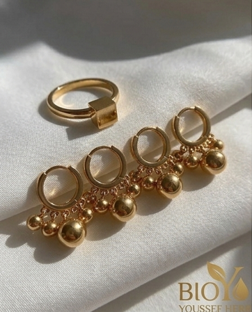 Elegant 4-Strand Layered Gold Bead Bracelet with Adjustable Clasp